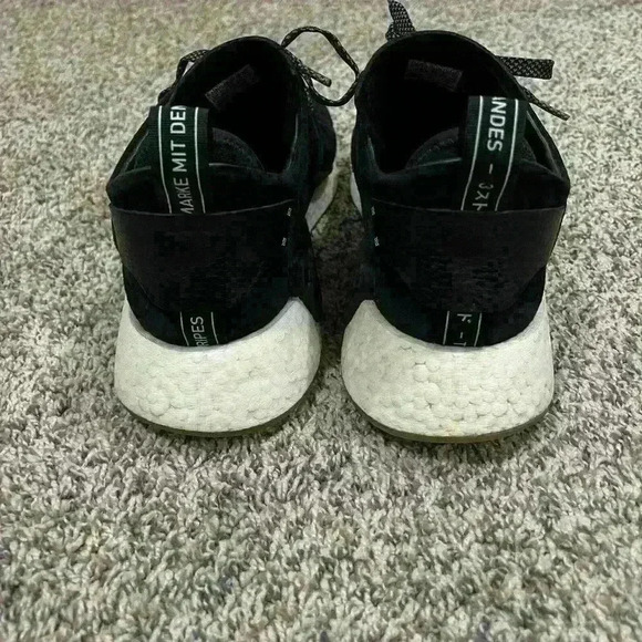 Adidas NMD C2 Men's Size 10 Shoes Black White Nubuck Trainer Sneakers preowned - Picture 8 of 8